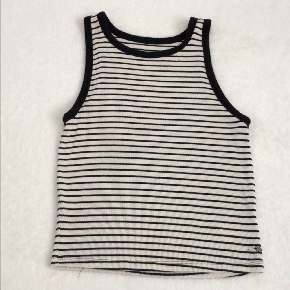 Black and white striped american eagle tank
